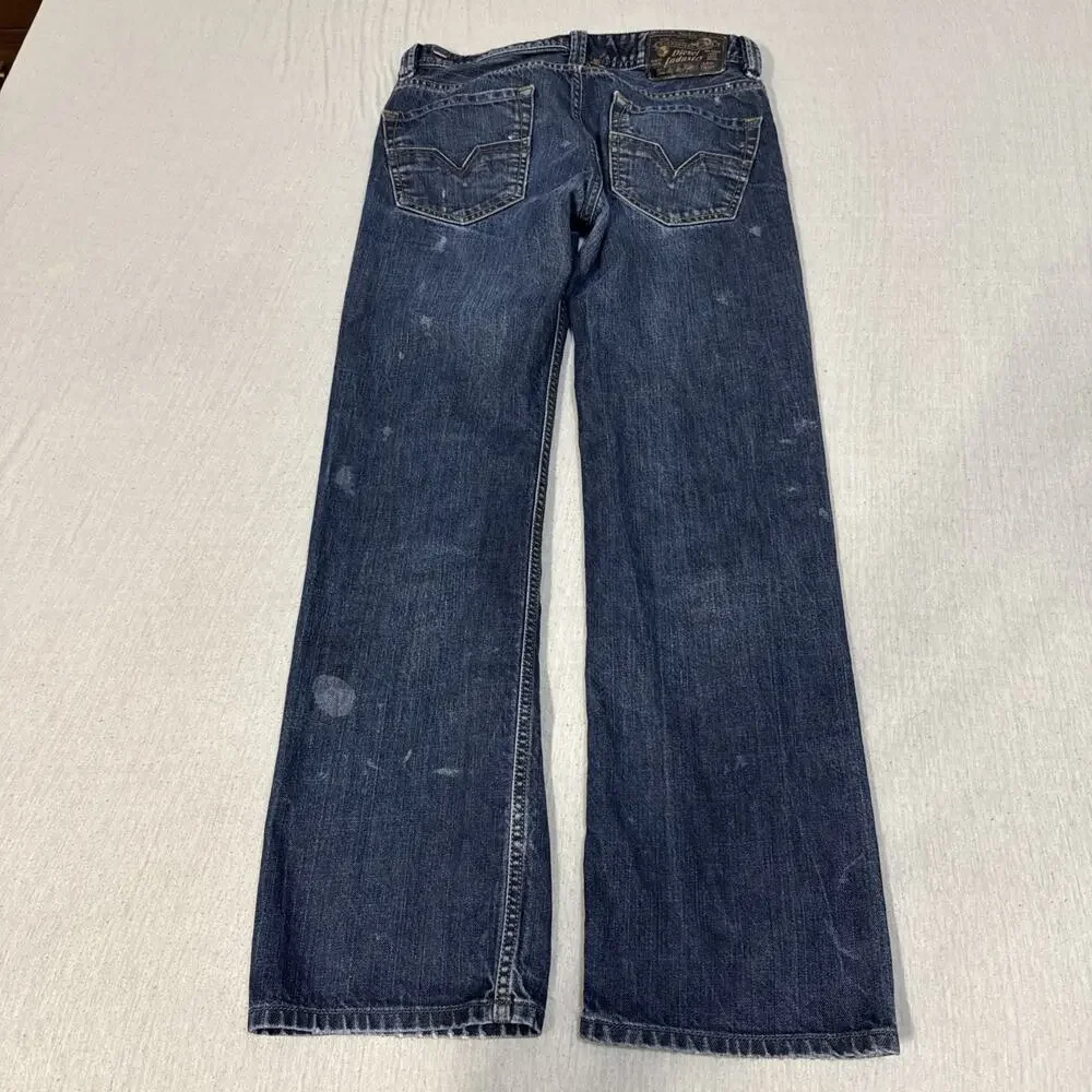 Diesel Larkee Mens 29x30 Regular Straight Blue Jeans Stained